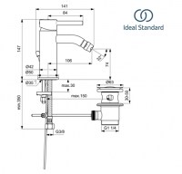 MONOMANDO BIDE CERALINE IDEAL STANDARD